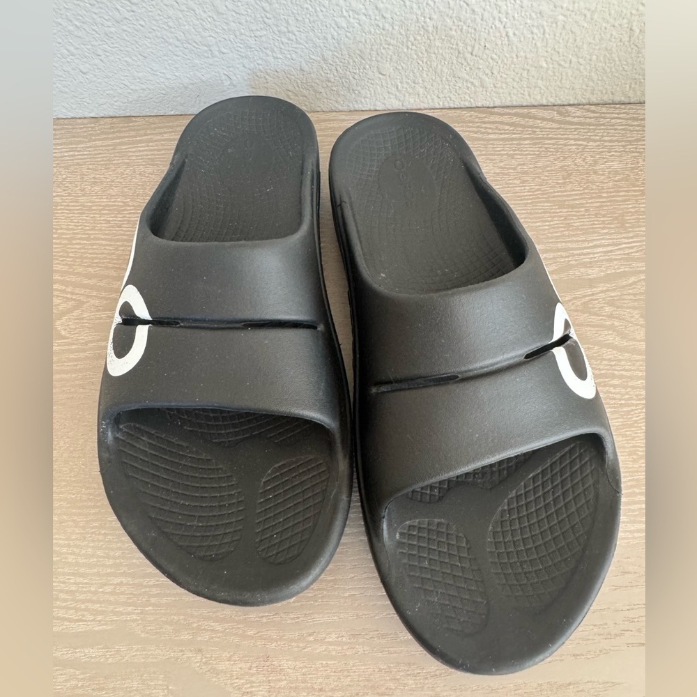 OOFOS Unisex Adult Ooahh Sport Slide Sandal Black M-7 W-9